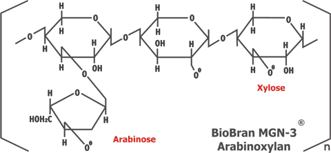 Chemical structure of BioBran MGN-3 Arabinoxylan